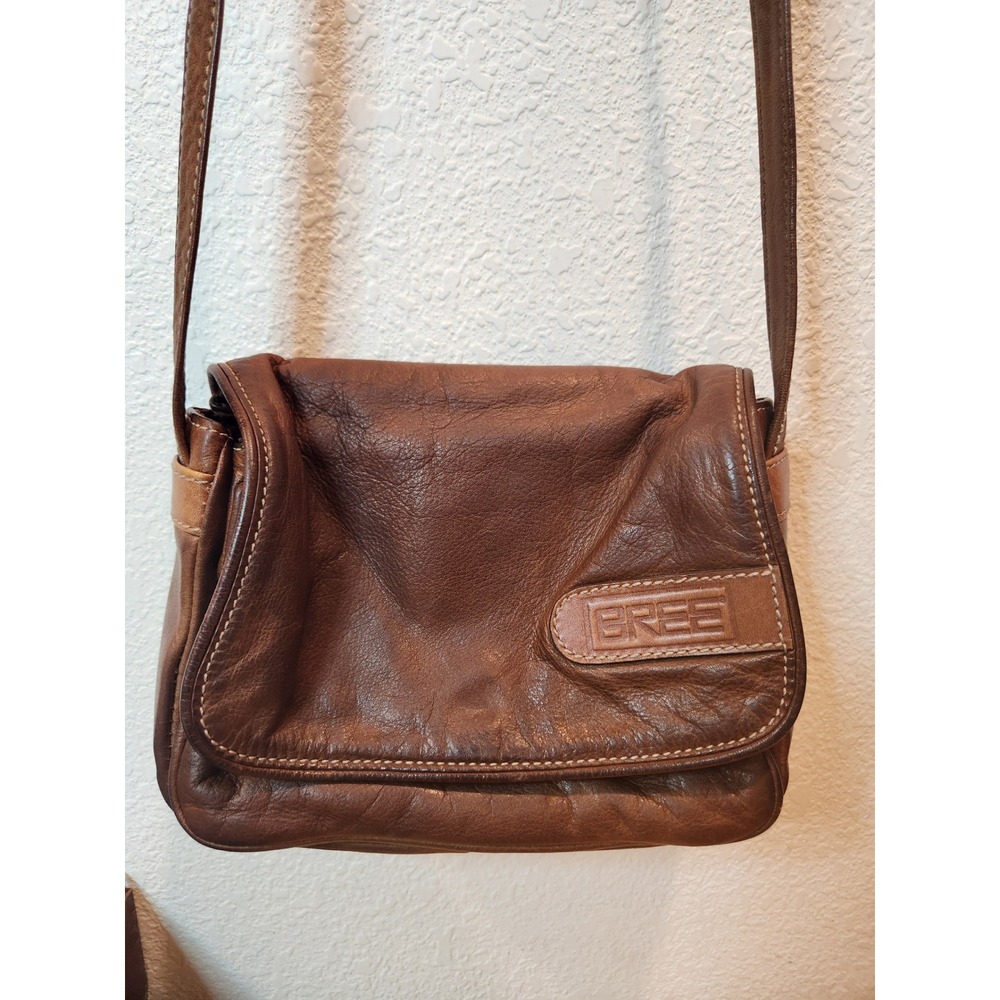 Vintage BREE Brown Leather Mini Crossbody Bag 6x8x2" Made in Germany